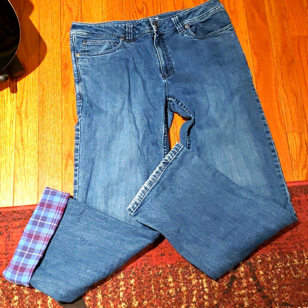 Gander Mountain Flannel Lined Jeans Euc Size 12r - image 1